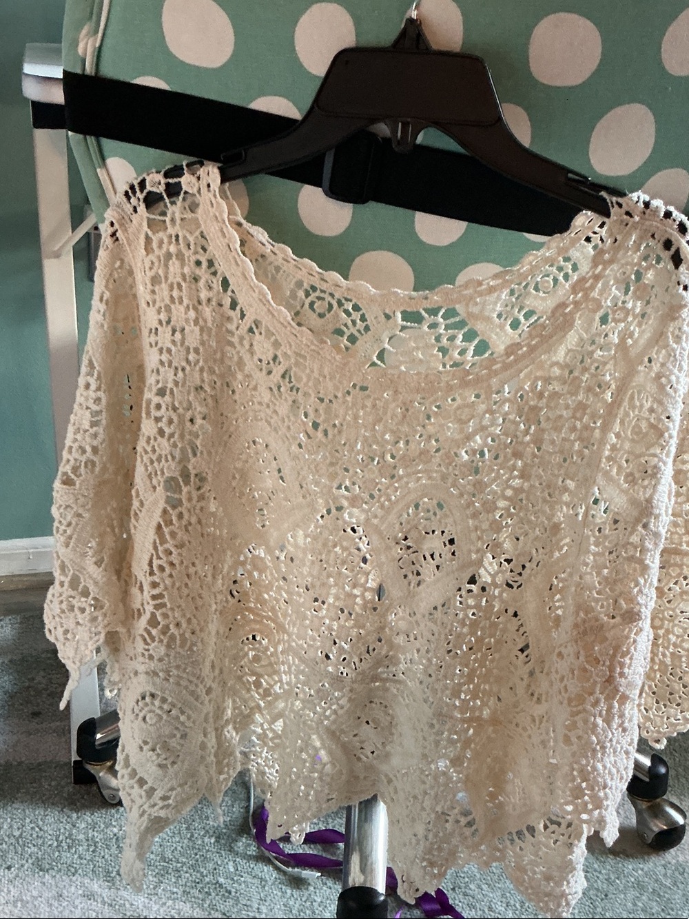 SHEIN Cream Crochet Asymmetrical Boho Skirt